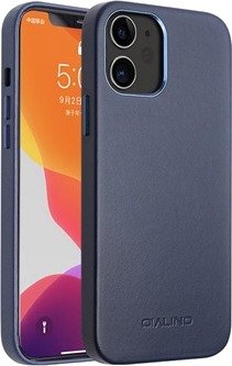 Qialino Premium iPhone 12 Mini Skinndeksel - Blå