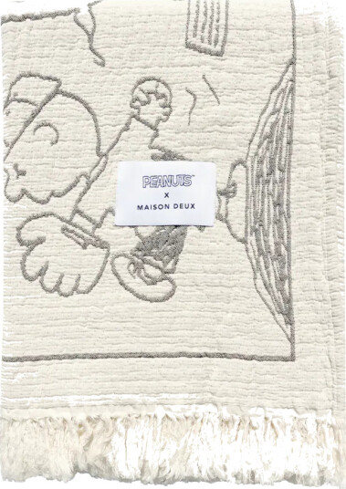 Maison Deux Peanuts Blanket Baseball Black White 135X 200CM Maison Deux Peanuts Blanket Baseball Black White 135X 200CM