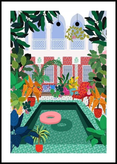 Enjoying the Pool Plakat / 21x30cm