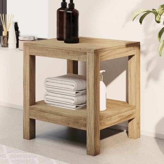 vidaXL Dusjbenk 45x35x45 cm heltre teak vidaXL Dusjbenk 45x35x45 cm heltre teak