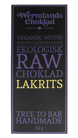 Raw Økologisk Sjokolade Lakris 50 g Raw Økologisk Sjokolade Lakris 50 g