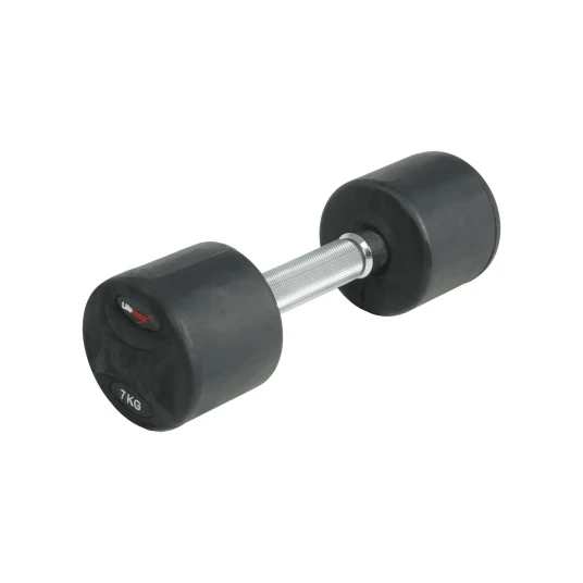 Lifemaxx fast manual 7 kg - Rund manual med riflet grep - Laget av støpejern kledd med gummi - For crossfit og styrketrening