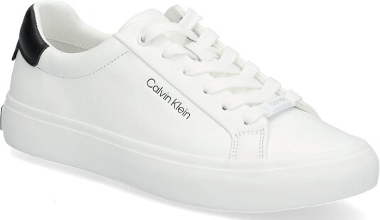 Calvin Klein Vulcanized Lace Up Lth WHITE BLACK 37 x 37 Calvin Klein Vulcanized Lace Up Lth WHITE BLACK 37 x 37