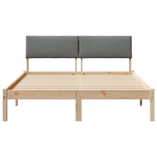 Sengestamme brun og mørkegrå 140 x 200 cm Heltre furu