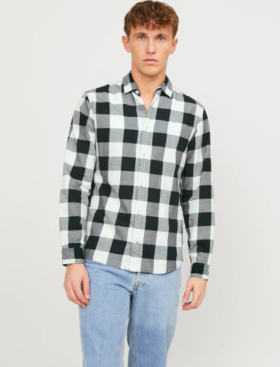 Jack & Jones Jjegingham Twill Shirt L/S Noos - White - M