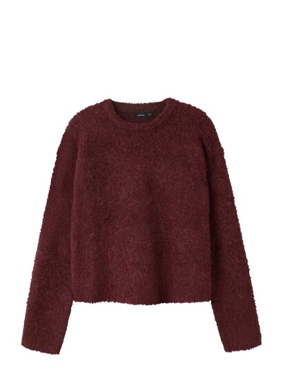 LMTD Nlfroucle Ls Short Knit Burgundy 134 140 LMTD Nlfroucle Ls Short Knit Burgundy 134 140