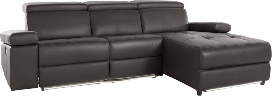 Hjørnesofa 3 seter Rayland Brun PU Høyre Elektrisk Recliner Brun PU Høyre Elektrisk Recliner