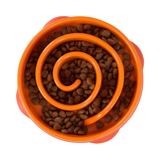 Kattinorge OH Matskål Fun Feeder Slow Bowl Spis-Sakte-Skål Oransje (2 størrelser) Liten