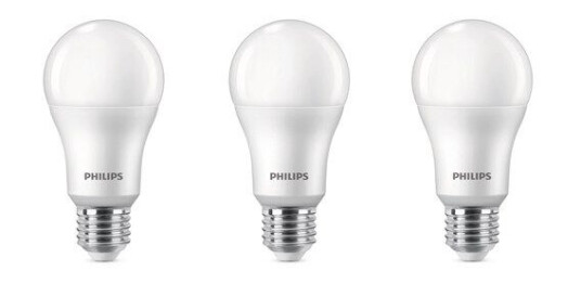 Philips LED-lyspære 13W/840 (100W) frosted 3-pack E27