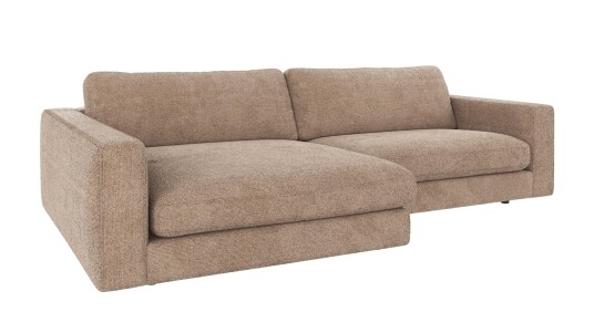 Rowico Home Duncan 3 seters sofa med sjeselong V Greige Robin 109 258 x 150 x 78 cm Beige