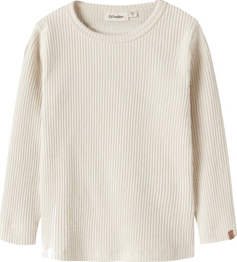Lil" Atelier Genser Rib NmmRajo Turteldue Lil Atelier 5 år (110) Genser Beige Hvit