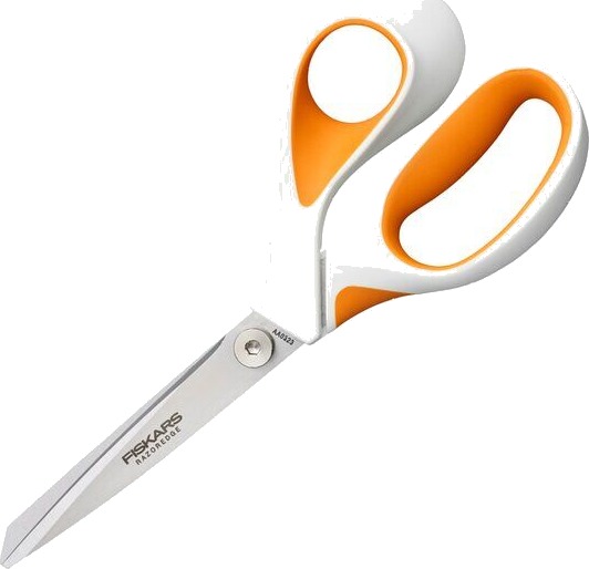 Fiskars RazorEdge stoffsaks softgrip 21 cm oransje/hvit Fiskars RazorEdge stoffsaks softgrip 21 cm oransje/hvit