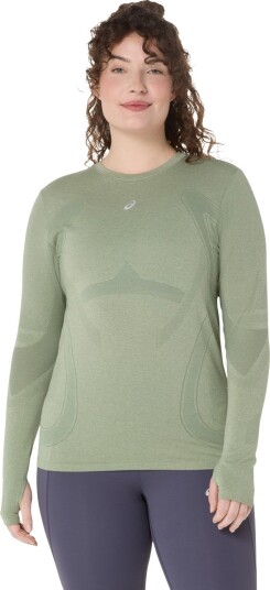 Asics Road Seamless Ls Top - Green - XL