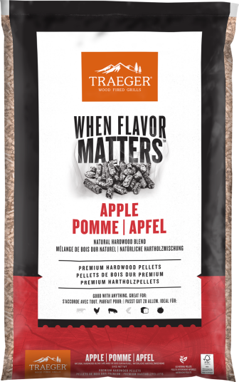 Traeger Traeger Apple Pellets 9kg Lett fruktig røyksmak Traeger Traeger Apple Pellets 9kg Lett fruktig røyksmak