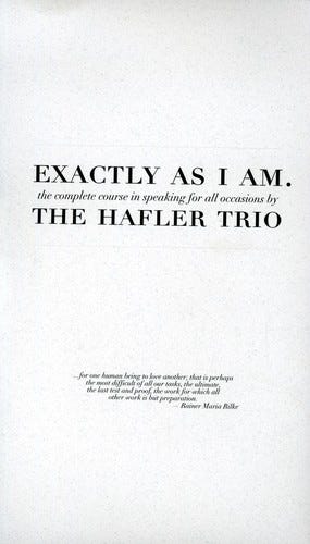 The Hafler Trio Exactly As I Am CD