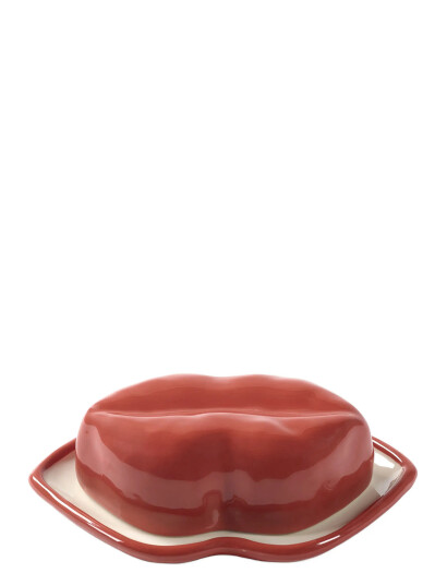 Serax Dish With Lid Red White Lips   Red   