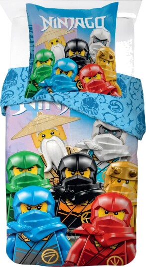 Licens LEGO Ninjago sengetøy 100 % bomull Barnesengetøy 140x200 cm Blått LEGO sengetøy Licens LEGO Ninjago sengetøy 100 % bomull Barnesengetøy 140x200 cm Blått LEGO sengetøy