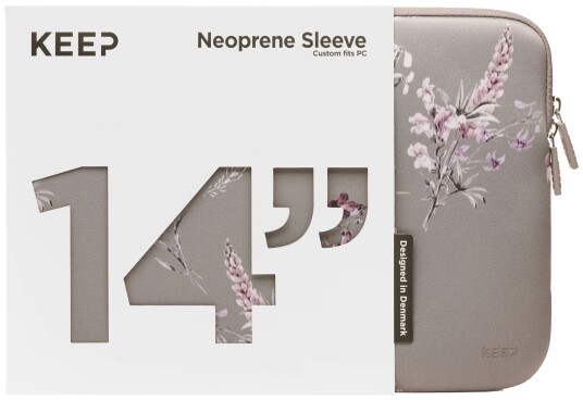 KEEP 14" Neoprenetui for bærbar PC (Portabella Flower)
