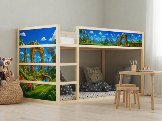 Selvklebende Klistremerker for Ikea KURA seng / Klistremerke Spillverden