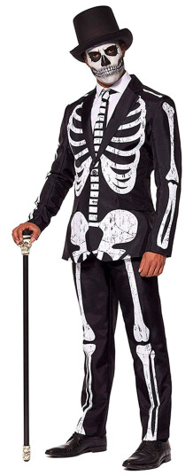 OppoSuits Suitmeister Skeleton Grunge Black Kostyme  Medium