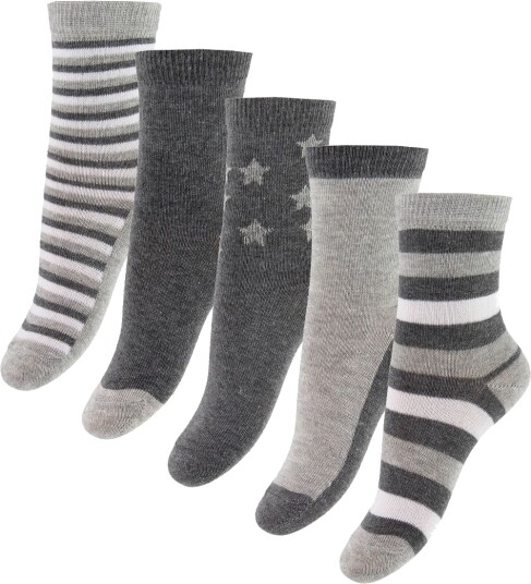 Minymo Sock W. Pattern (5-Pack) Grey 35-38 Minymo Sock W. Pattern (5-Pack) Grey 35-38