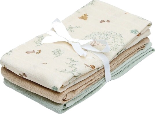 Cam Cam Copenhagen Muslin Cloth 3-Pack Gots Mix Classic Stripes Rose Woodland One Size