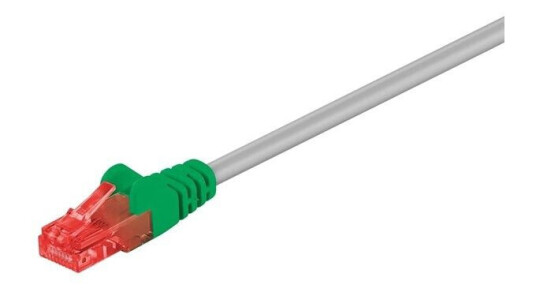 Pro CAT 6 Crossover Nettverkskabel U/UTP 1m Grå/Grønn