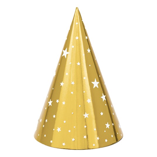 PartyDeco Partyhatter Stars - 6-pakning