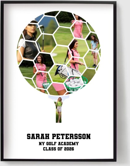 Personalisert Plakat Fotokollasje av Golfballer