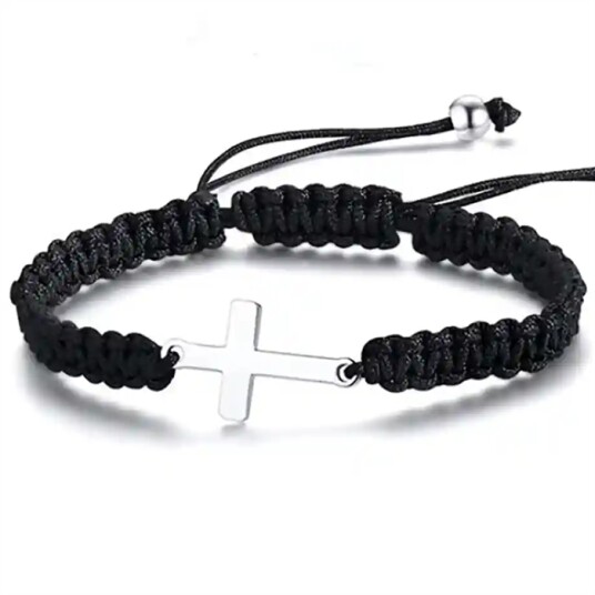 Faith Cord Herrearmbånd med stålkors Faith Cord Herrearmbånd med stålkors
