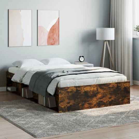 vidaXL Sengeramme røkt eik 120x200 cm 8721012158122 vidaXL Sengeramme røkt eik 120x200 cm 8721012158122