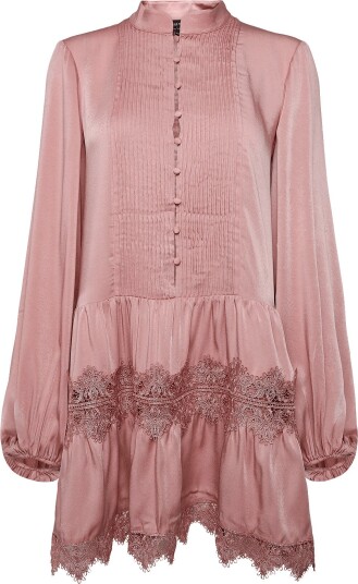 Bardot Antonia Lace Trim Mini Dress   Pink   36