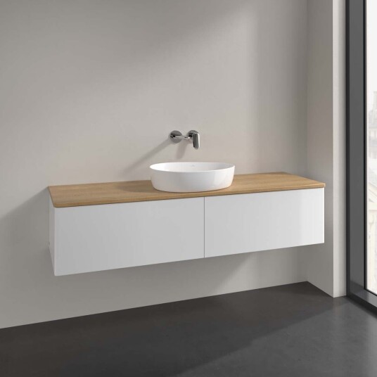 Villeroy & Boch  Antao Servantskap med 2 skuffer 160x50x36 cm m/lys Hvit Blank/Eik