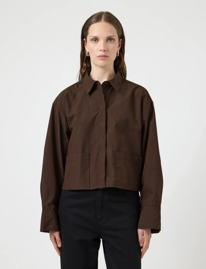 YAS Yasroyalee Ls Short Shirt S. Ex Brown 38 YAS Yasroyalee Ls Short Shirt S. Ex Brown 38