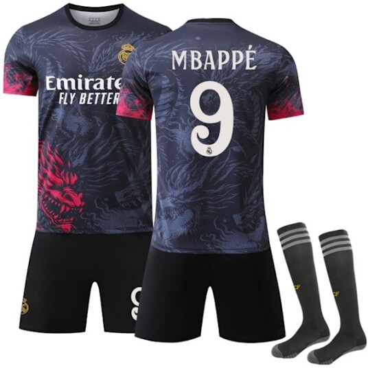 2025 Real Madrid Spesialutgave Fotballdrakt Barn Nr. 9 Mbappe