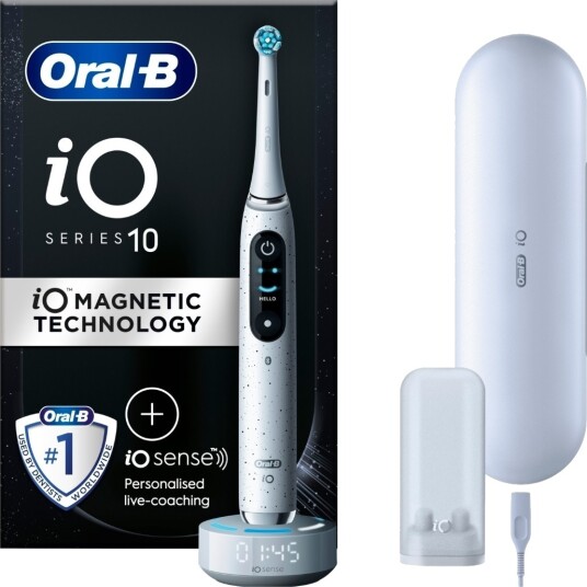 Oral-B iO 10 Elektrisk Tannbørste med Smartlader og 14 Dagers Batteritid - Stardust White