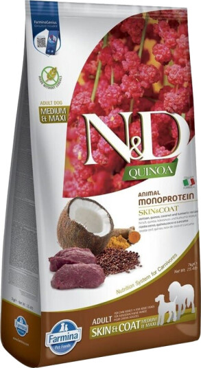 Farmina N&D Quinoa Hundemat med Venison og Kokosnøtt 7 kg - Skin & Coat