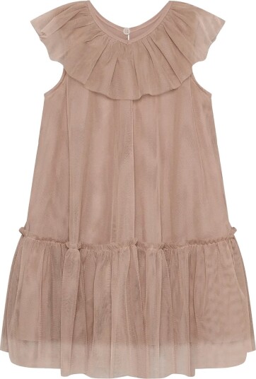 En Fant Dress Solid Tulle   Pink   116