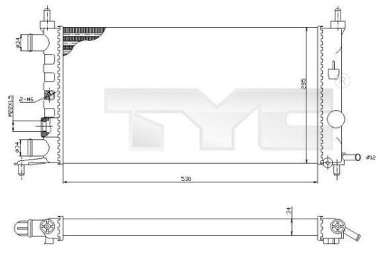 Radiator TYC 725 0025 R Radiator TYC 725 0025 R