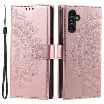 Samsung Galaxy A36 Mandala Series Lommebok deksel Roségull