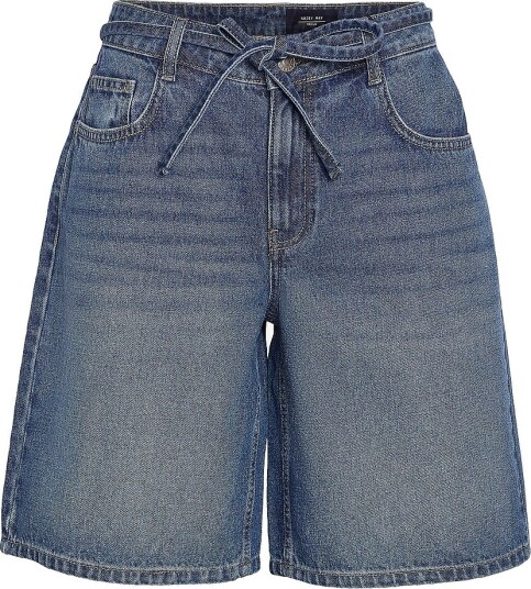 Noisy May Curve Jeans shorts nmMaisy MW Loose Cur Az426mb Blå