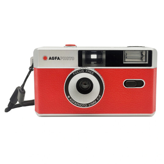 Agfaphoto Reusable Camera 35mm Red Gjenbrukbart filmkamera m/blits. 35mm Agfaphoto Reusable Camera 35mm Red Gjenbrukbart filmkamera m/blits. 35mm