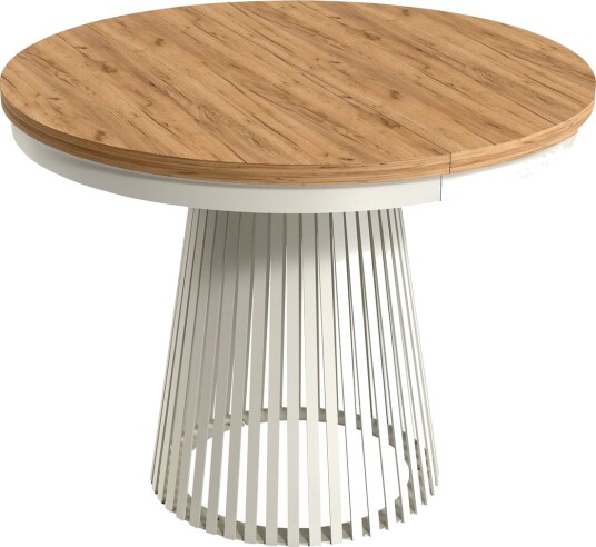 Erylan Spisebord rundt uttrekkbart 100-180 cm - beige, brun