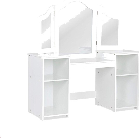 2 i 1 toalettbord for barn med speil 107 × 40 × 117 cm hvit