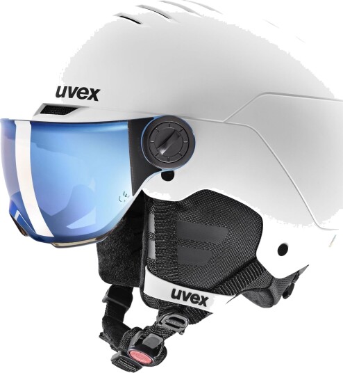 Uvex Rocket JR Visor Skihjelm med visir Junior White/Black Mat 54-58cm