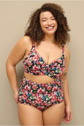 Ellos Plus Collection Alyson Maxi Bikini Rosa Svart