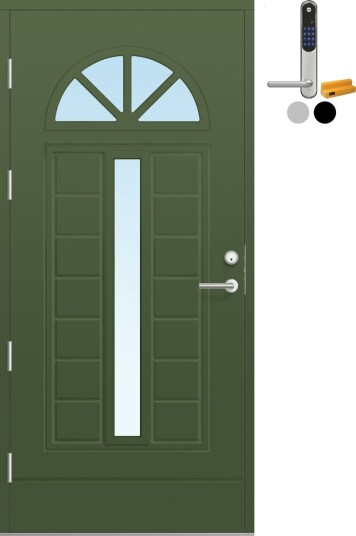 Ytterdør Bygg1 Fjell 13 Klarglass med Yale Entrus