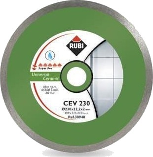 Rubi CEV 250 SuperPro diamantblad for keramiske fliser - 250x25,4mm, M14