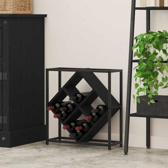 vidaXL Vinhylle Svart Eik 51 x 18 x 52,5 cm Konstruert tre