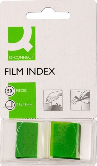 Q Connect Q Connect Indekseringsfaner Pp 25,4X43,7 Mm 50 Kort Grønn